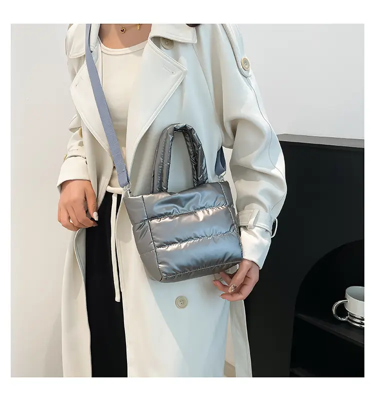 Winter Cotton Padded Shoulder Bag Cute All-match — feature 17