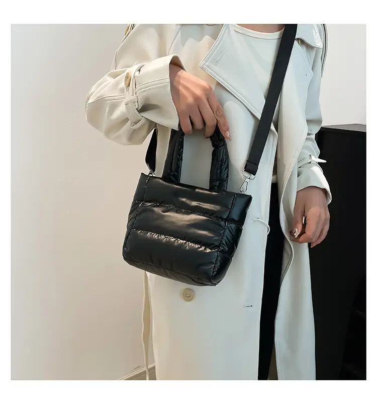 Winter Cotton Padded Shoulder Bag Cute All-match — feature 21