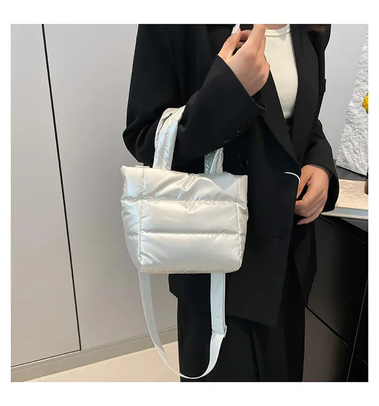 Winter Cotton Padded Shoulder Bag Cute All-match — feature 27