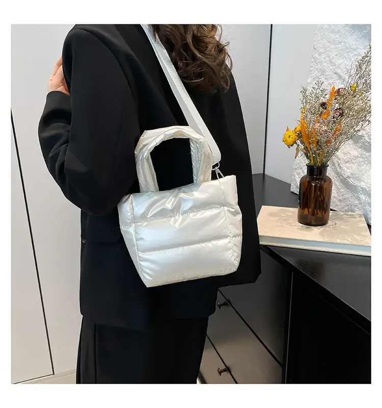 Winter Cotton Padded Shoulder Bag Cute All-match — feature 29