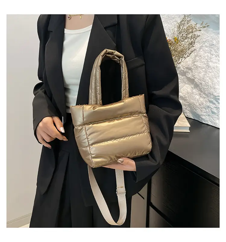 Winter Cotton Padded Shoulder Bag Cute All-match — feature 31