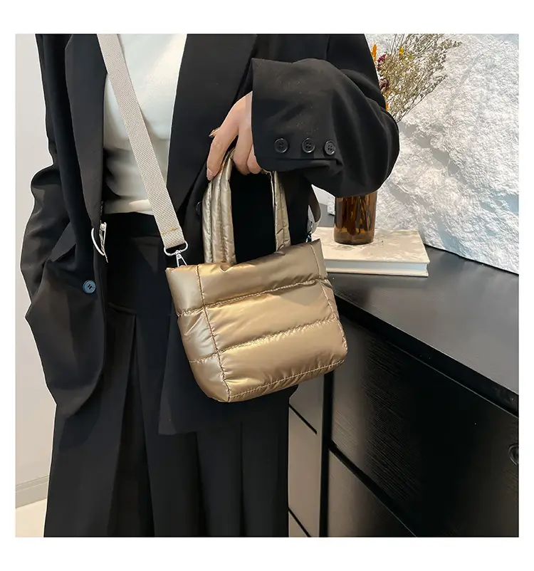 Winter Cotton Padded Shoulder Bag Cute All-match — feature 32