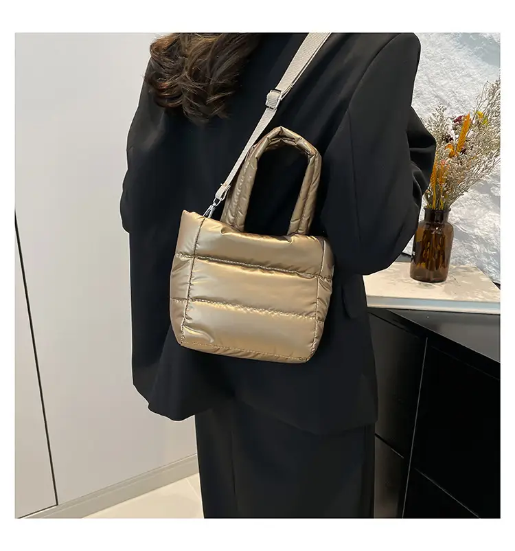 Winter Cotton Padded Shoulder Bag Cute All-match — feature 33