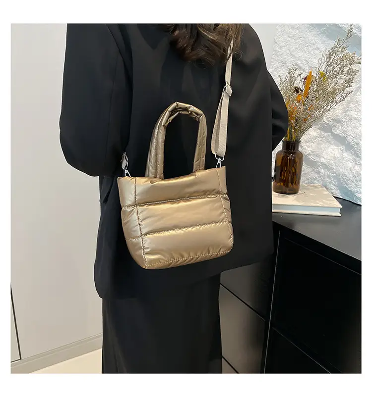 Winter Cotton Padded Shoulder Bag Cute All-match — feature 34