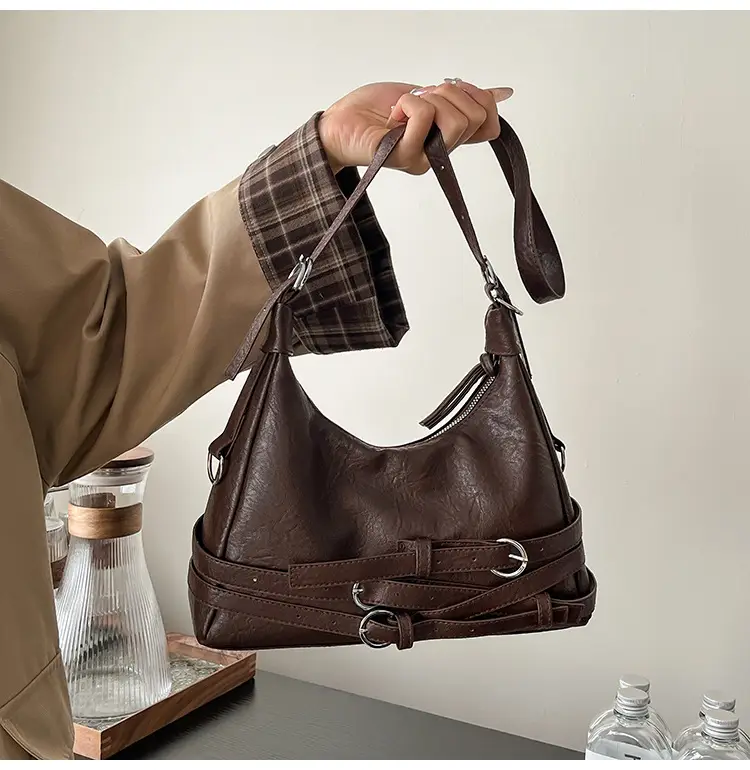 Women's Brown Leather Shoulder Crossbody Bag Large Capacity 2024 — feature 16