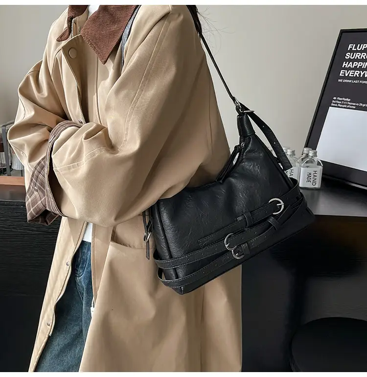 Women's Brown Leather Shoulder Crossbody Bag Large Capacity 2024 — feature 33
