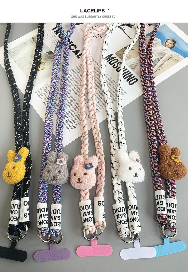 Rabbit Hanging Chain Crossbody Strap Purple — feature 1