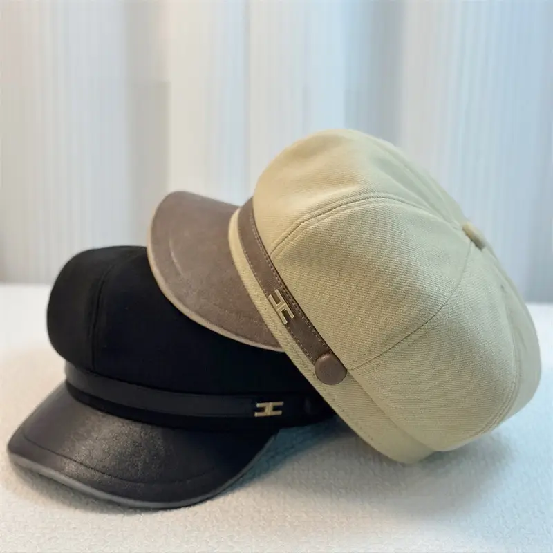 British Retro PU Leather Octagonal Hat for Kids - Image 5