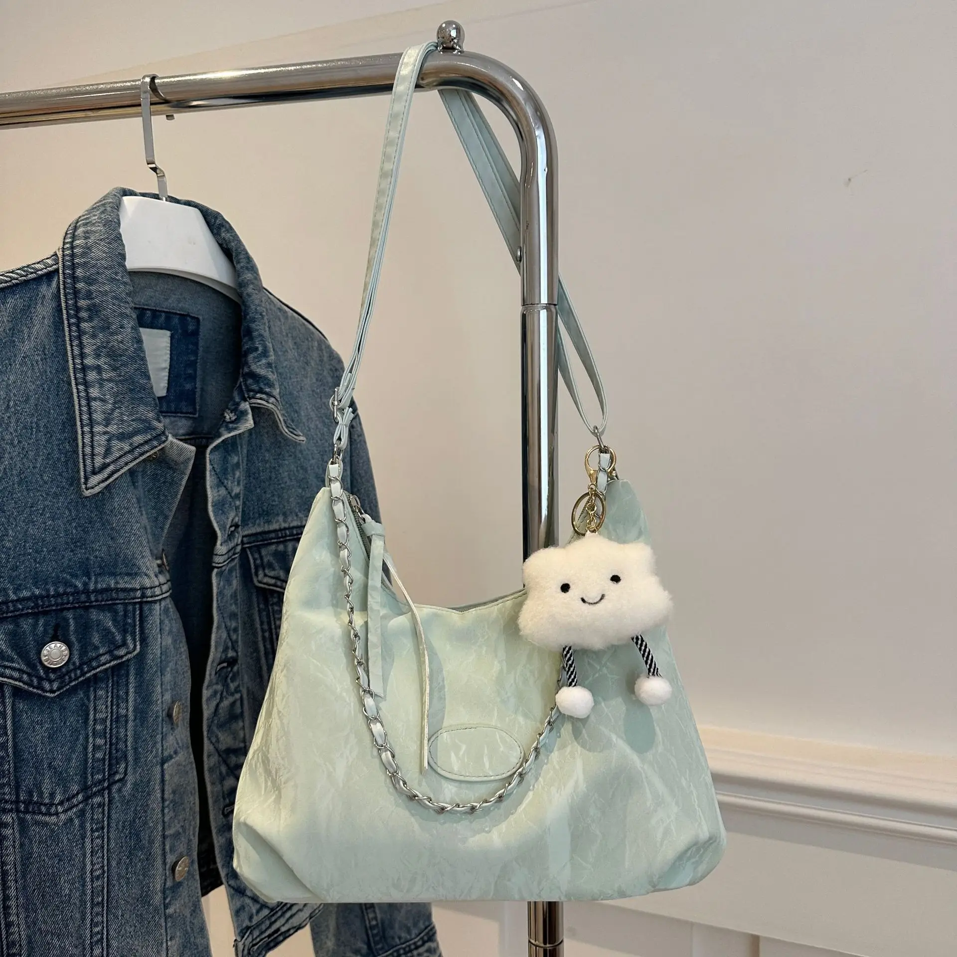 Pink Crossbody Bag for Women with Chain Strap - Image 15