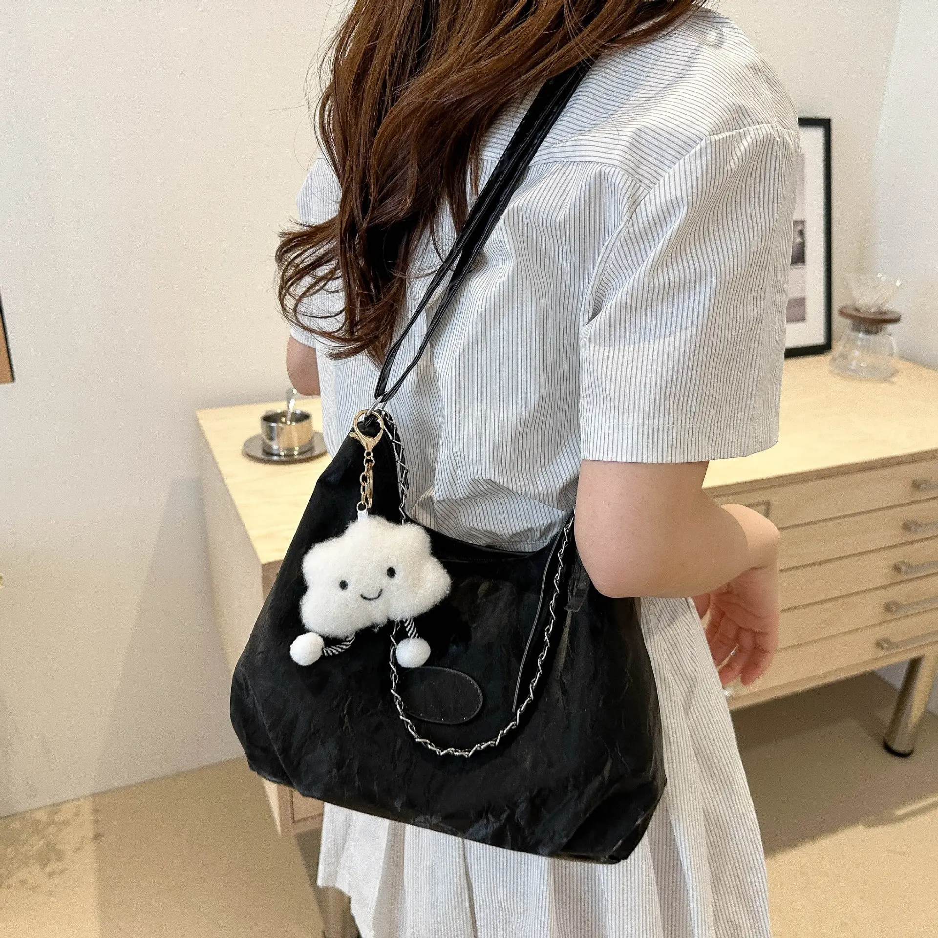 Pink Crossbody Bag for Women with Chain Strap - Image 10