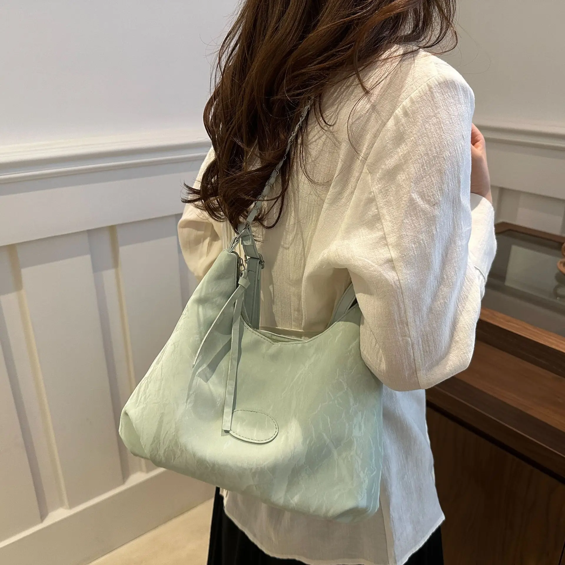 Pink Crossbody Bag for Women with Chain Strap - Image 3
