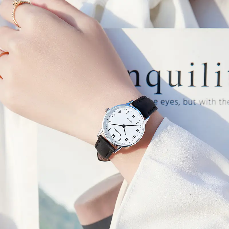 Men & Women Quartz Watches Black Strap Set - Image 4