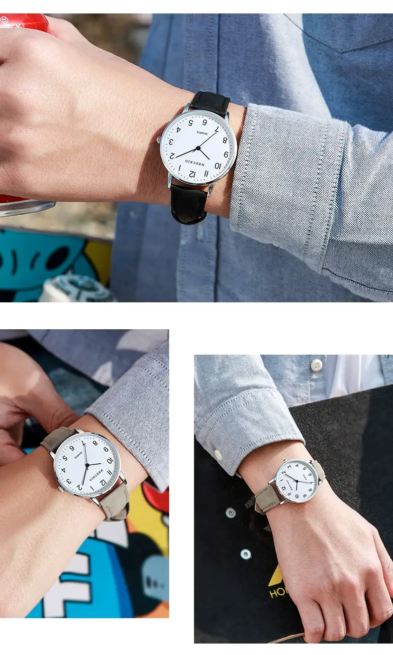Men & Women Quartz Watches Black Strap Set — feature 6
