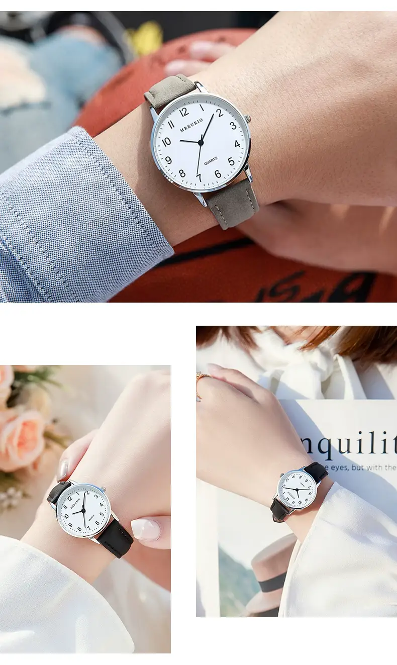 Men & Women Quartz Watches Black Strap Set — feature 7