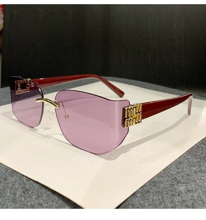 Miaojia Y2K Curved Sunglasses Green Transparent Square Frame — feature 13