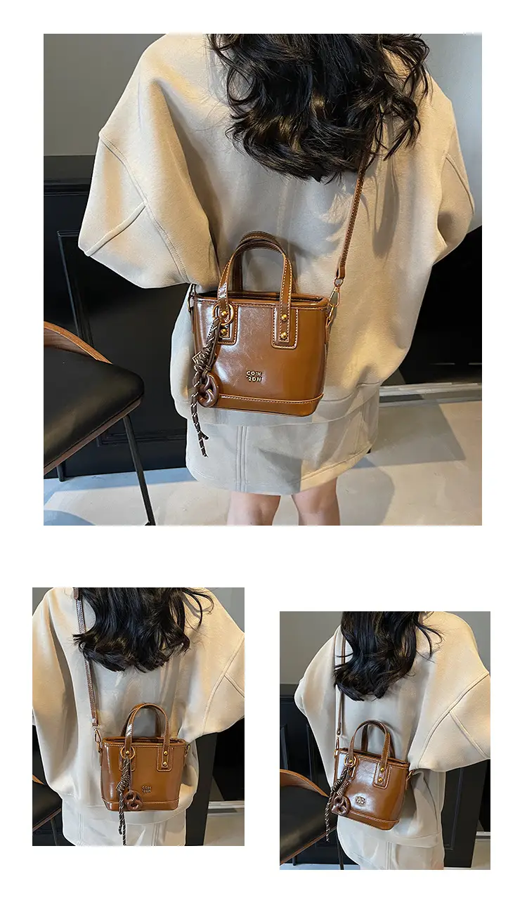 Korean Style Brown Leather Shoulder Crossbody Bag Women 2024 — feature 11