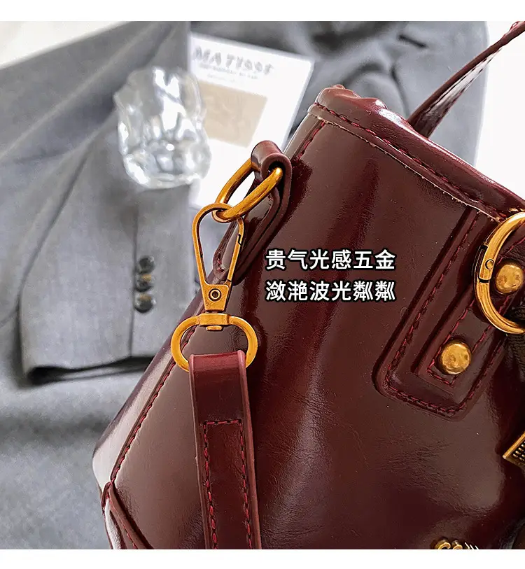 Korean Style Brown Leather Shoulder Crossbody Bag Women 2024 — feature 6