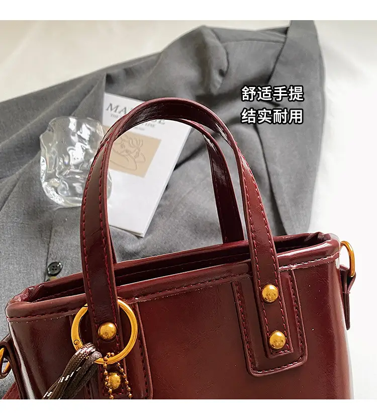 Korean Style Brown Leather Shoulder Crossbody Bag Women 2024 — feature 7