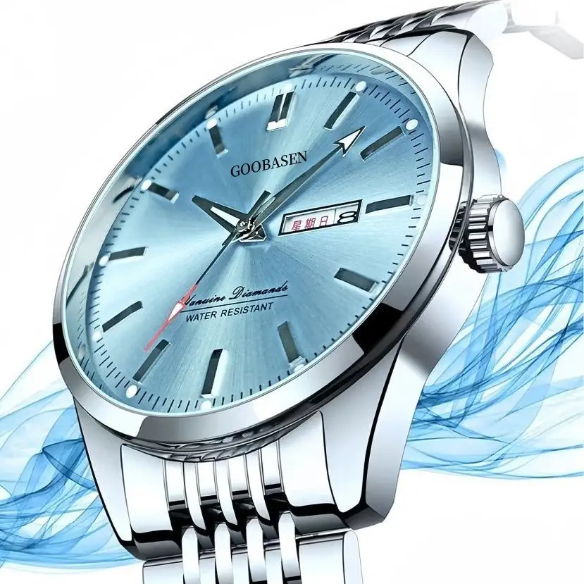 Guberson Men's Stainless Steel Blue Dial Watch - Image 7