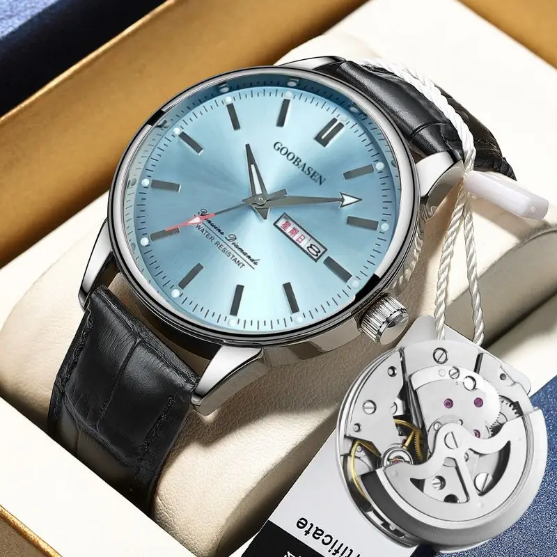 Guberson Men's Stainless Steel Blue Dial Watch - Image 2