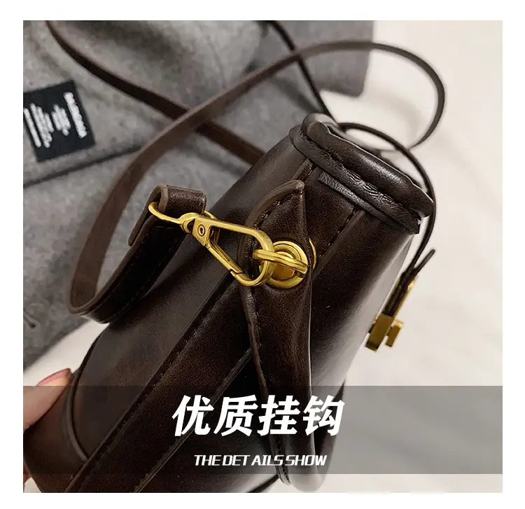 Black Leather Bucket Bag for Women 2024 Winter Shoulder Messenger — feature 6