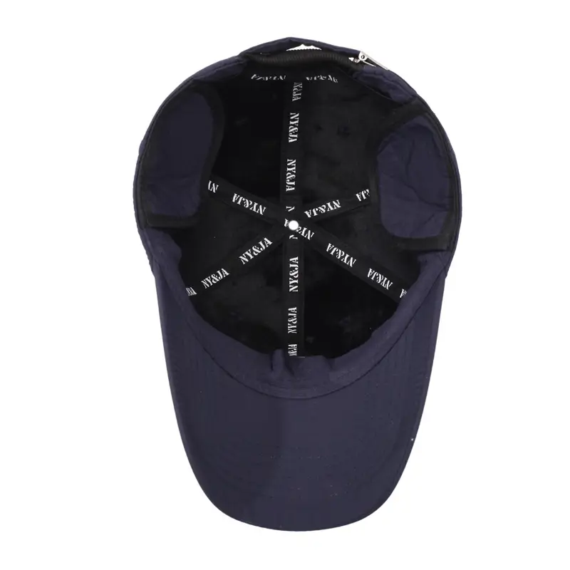 Winter Fleece Baseball Cap Navy Blue Waterproof Sports - Image 5