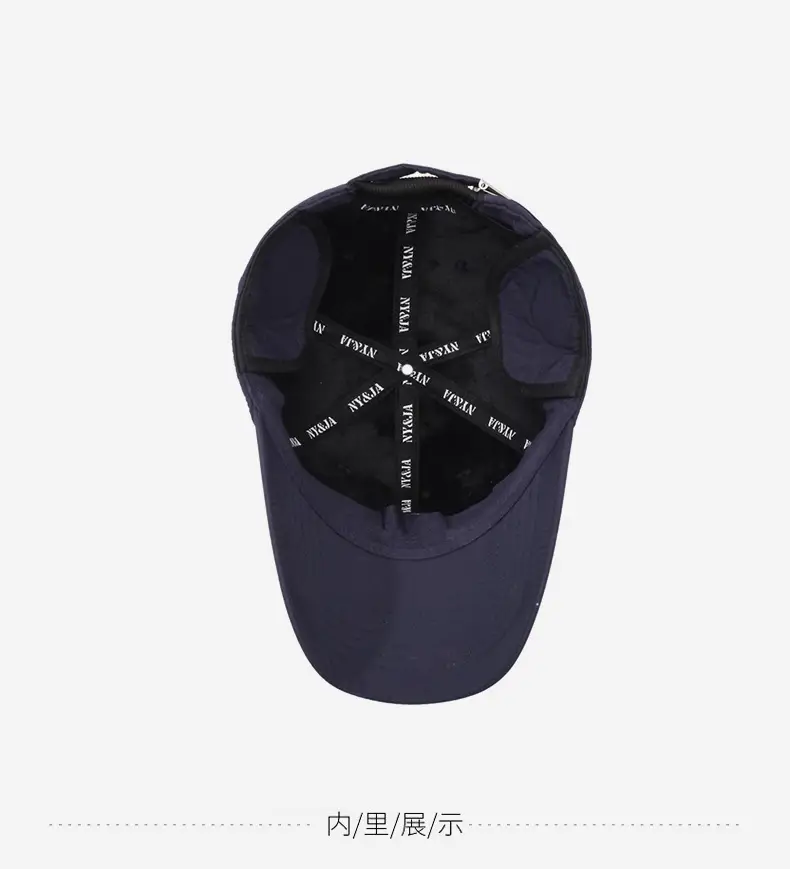 Winter Fleece Baseball Cap Navy Blue Waterproof Sports — feature 13