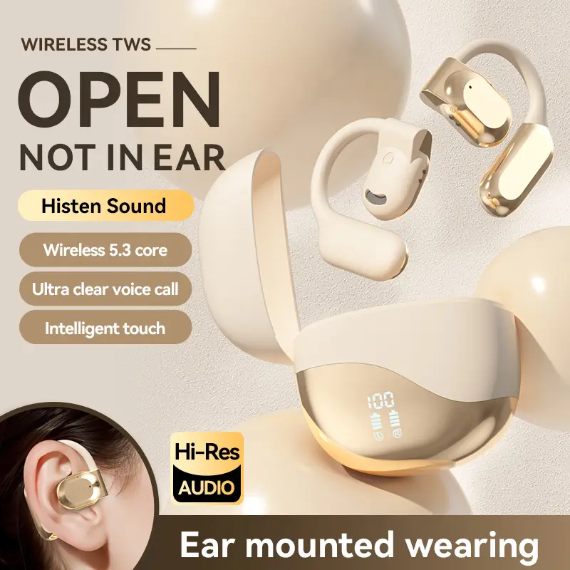 Cross-Border Smart Translation Earphones for Travel and Meetings M62 Bluetooth Earphones with Ear Hook Ows Ultra-Long Battery Life Universal