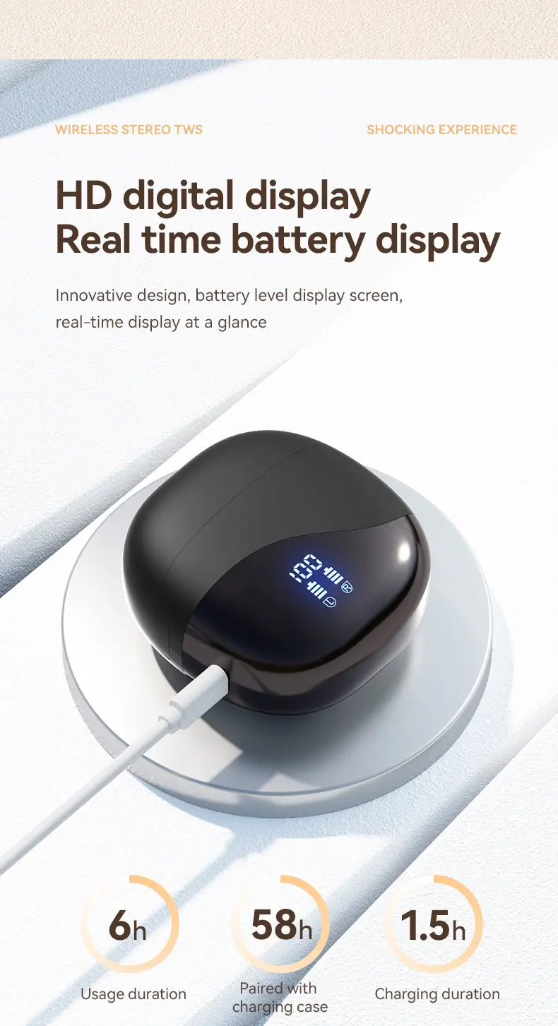 Cross-Border Smart Translation Earphones for Travel and Meetings M62 Bluetooth Earphones with Ear Hook Ows Ultra-Long Battery Life Universal — feature 10