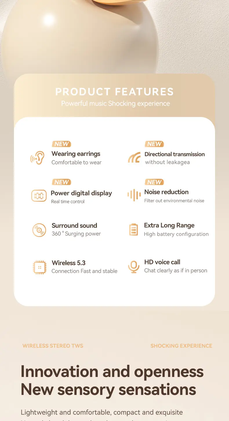Cross-Border Smart Translation Earphones for Travel and Meetings M62 Bluetooth Earphones with Ear Hook Ows Ultra-Long Battery Life Universal — feature 2