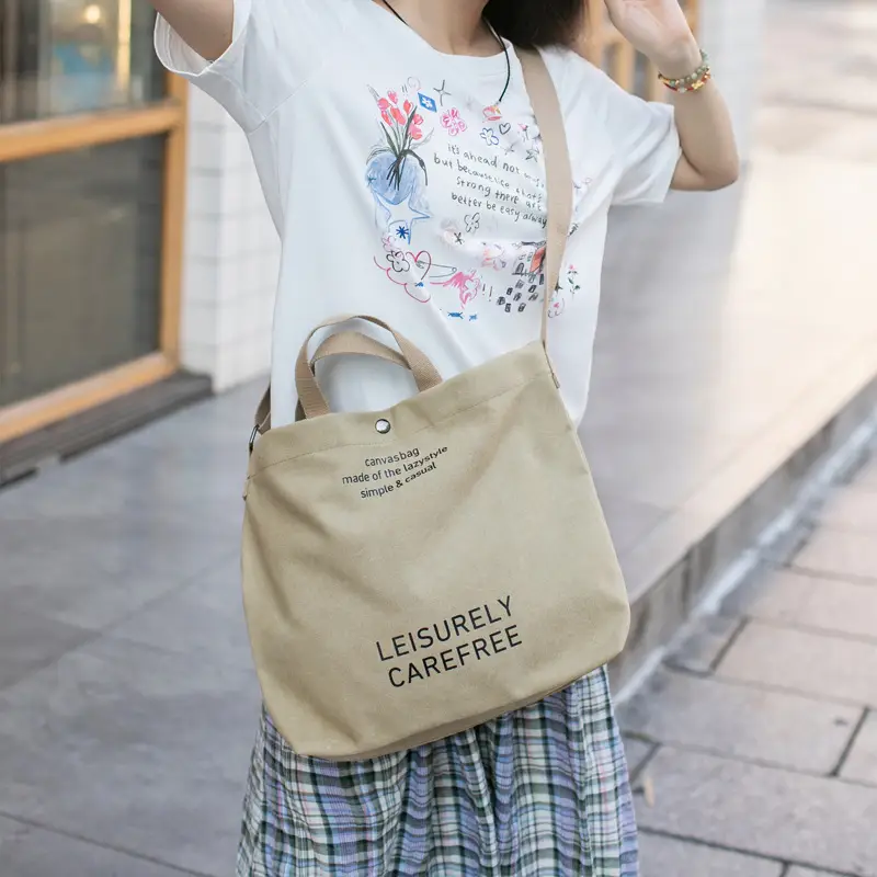 Women Canvas Shoulder Bag Large Capacity Casual Japanese Style - Image 9