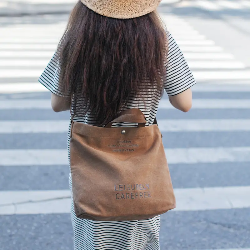 Women Canvas Shoulder Bag Large Capacity Casual Japanese Style - Image 10