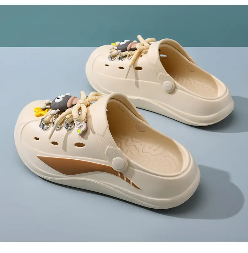 Women's Non-Slip EVA Beach Slippers Green Striped — feature 13