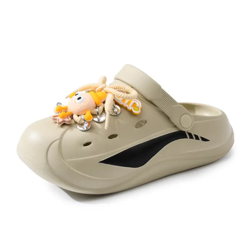 Women's Non-Slip EVA Beach Slippers Green Striped