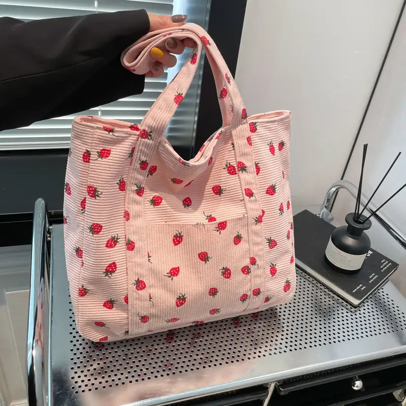 Strawberry Printed Shoulder Bag Women 2024 Casual - Image 8