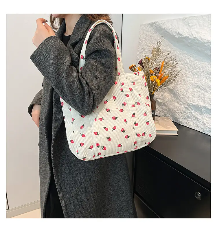 Strawberry Printed Shoulder Bag Women 2024 Casual — feature 15