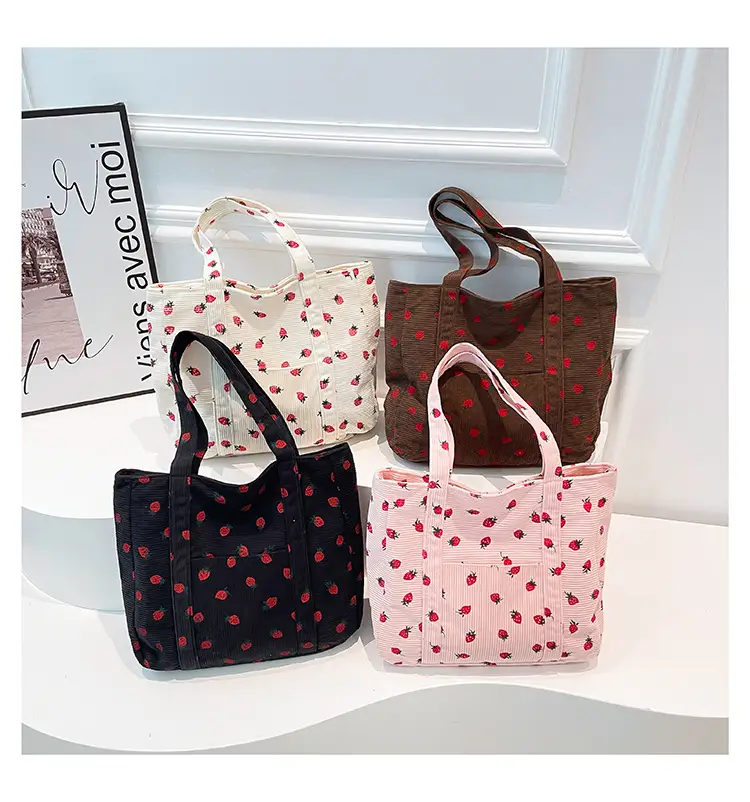 Strawberry Printed Shoulder Bag Women 2024 Casual — feature 24