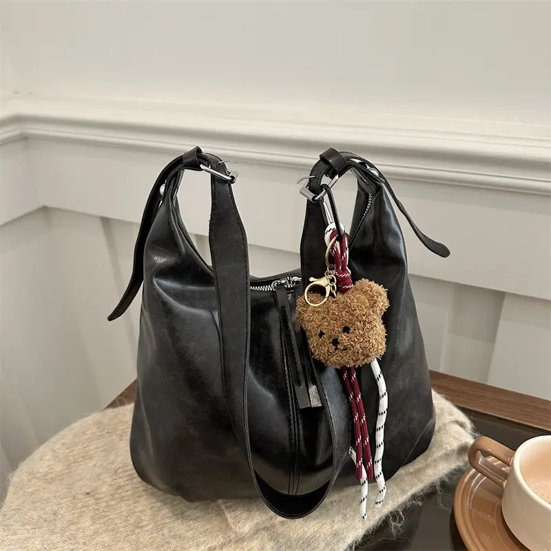 Women's Black Leather Shoulder Crossbody Bag 2024 - Image 8