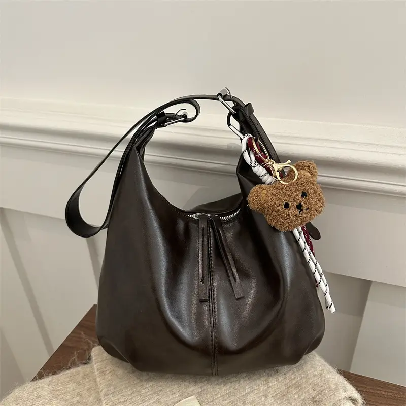 Women's Black Leather Shoulder Crossbody Bag 2024 - Image 9