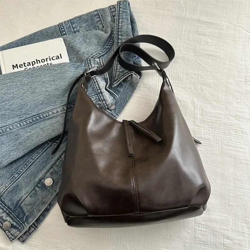 Women's Black Leather Shoulder Crossbody Bag 2024 - Image 2