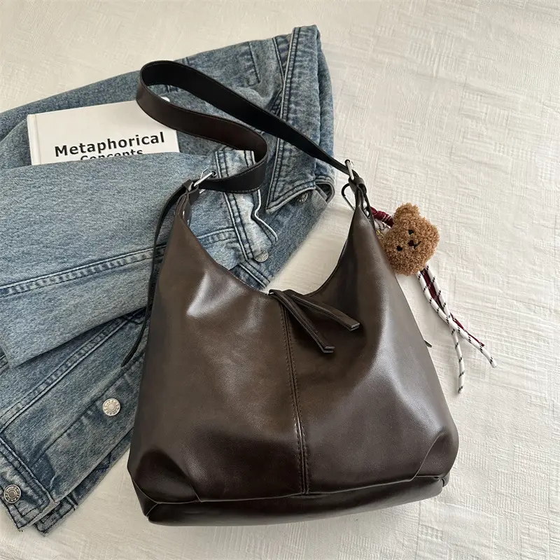 Women's Black Leather Shoulder Crossbody Bag 2024 - Image 5