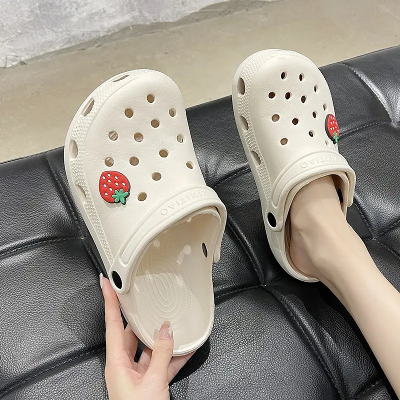 Cute White Hole Crocs for Men Women Beach Slippers - Image 19