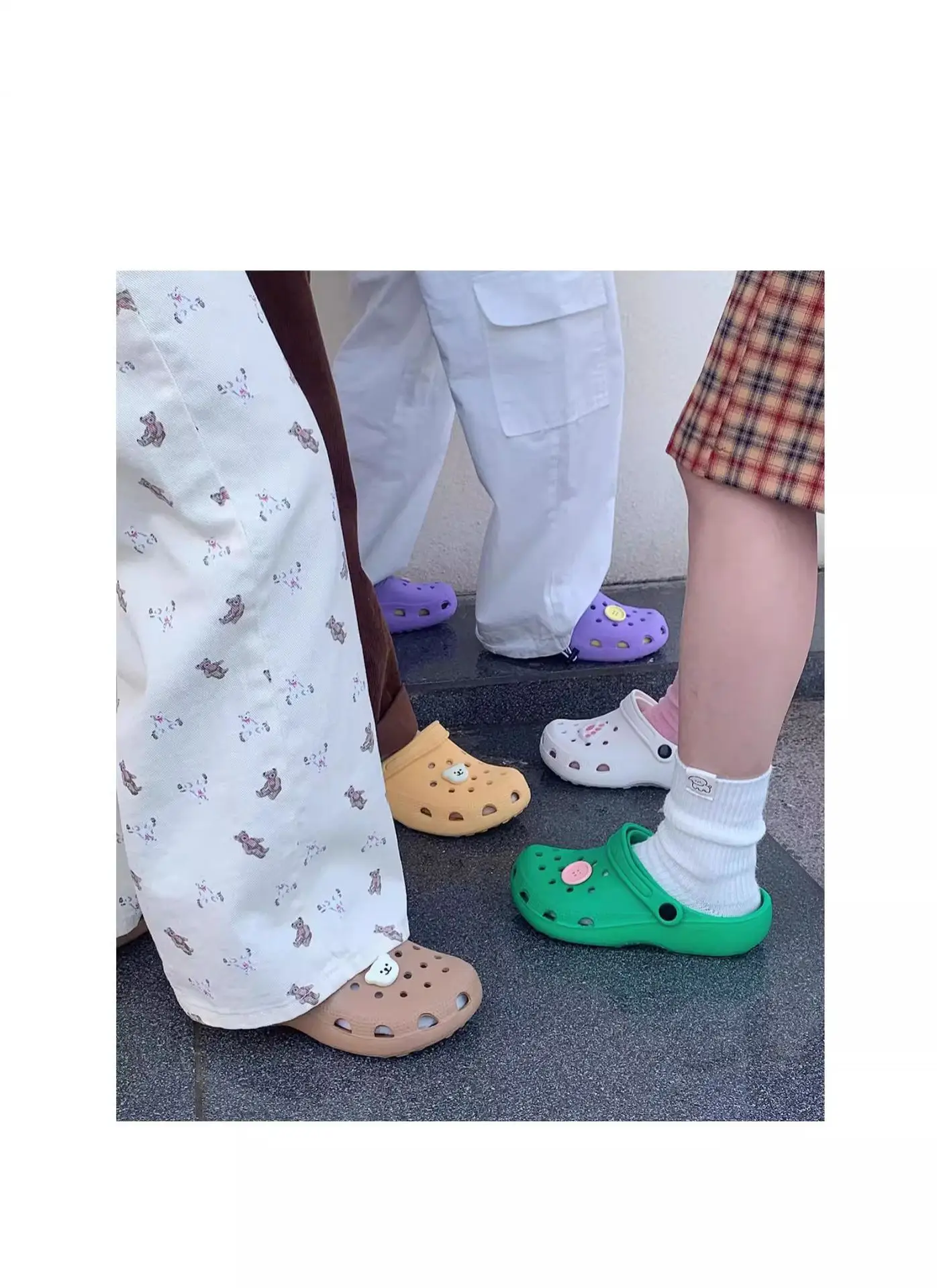 Cute White Hole Crocs for Men Women Beach Slippers — feature 23