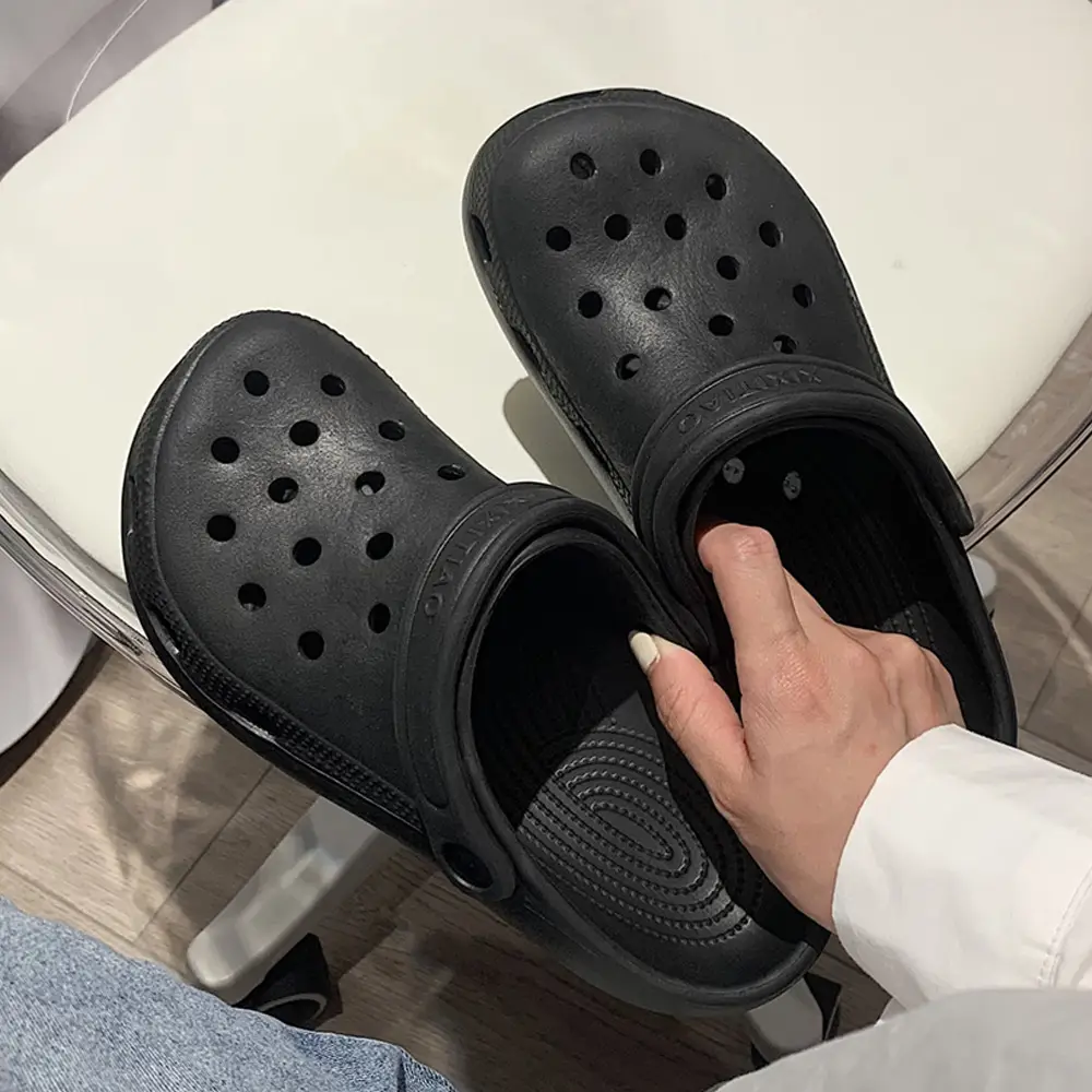 Cute White Hole Crocs for Men Women Beach Slippers - Image 11