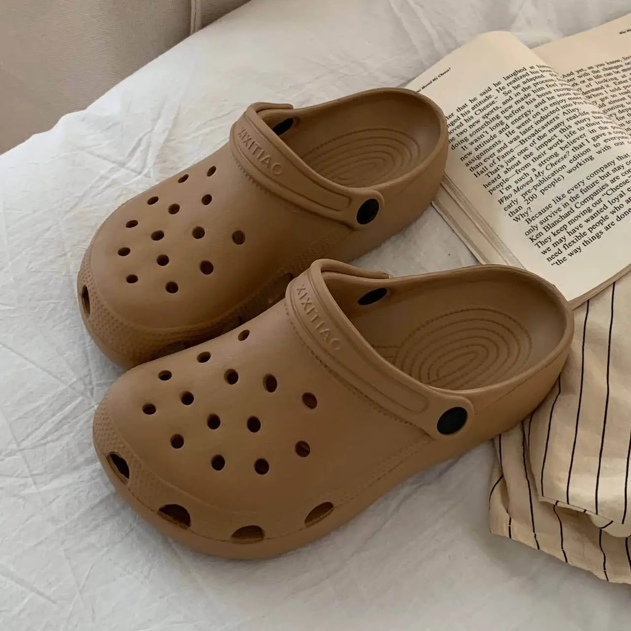 Cute White Hole Crocs for Men Women Beach Slippers - Image 16