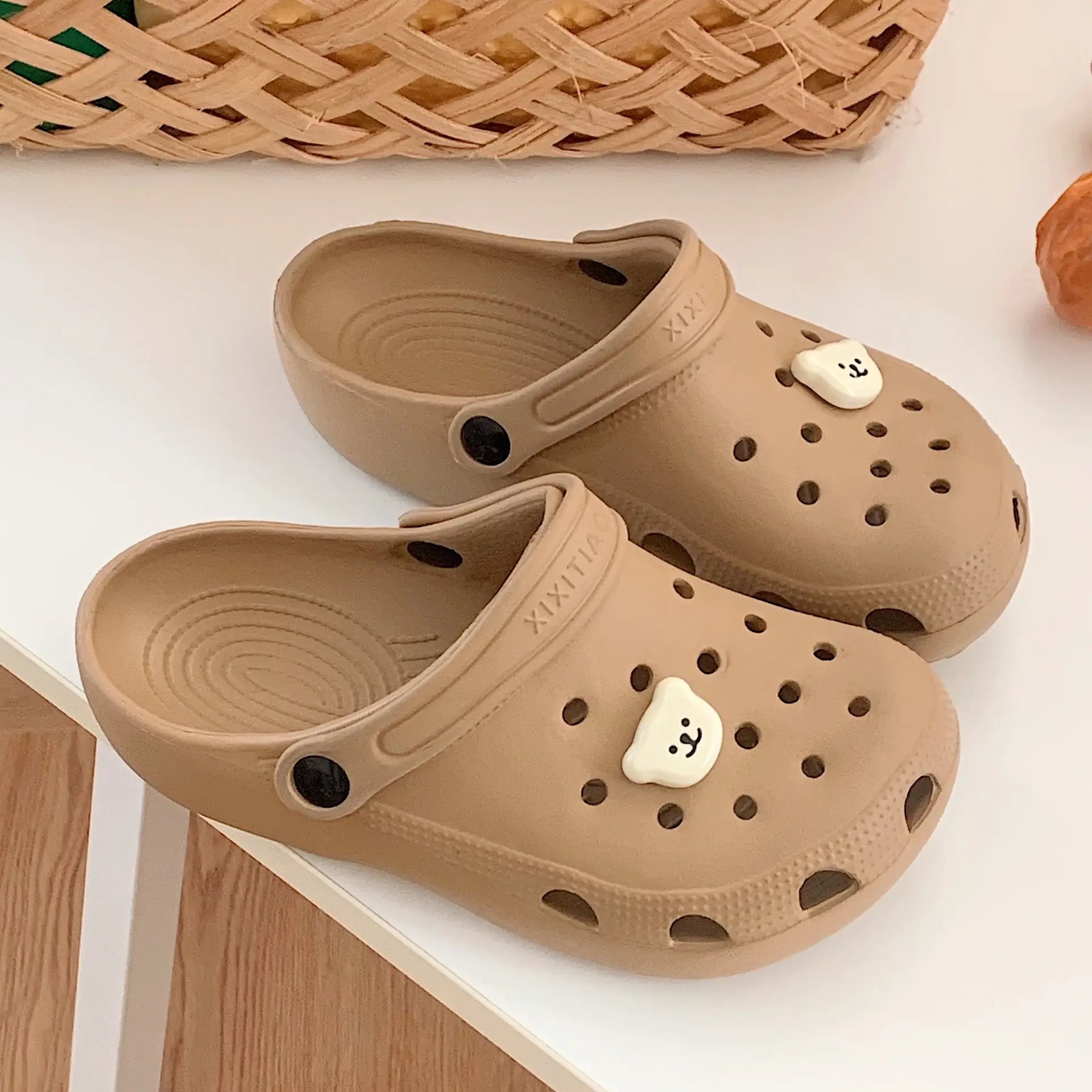 Cute White Hole Crocs for Men Women Beach Slippers - Image 3