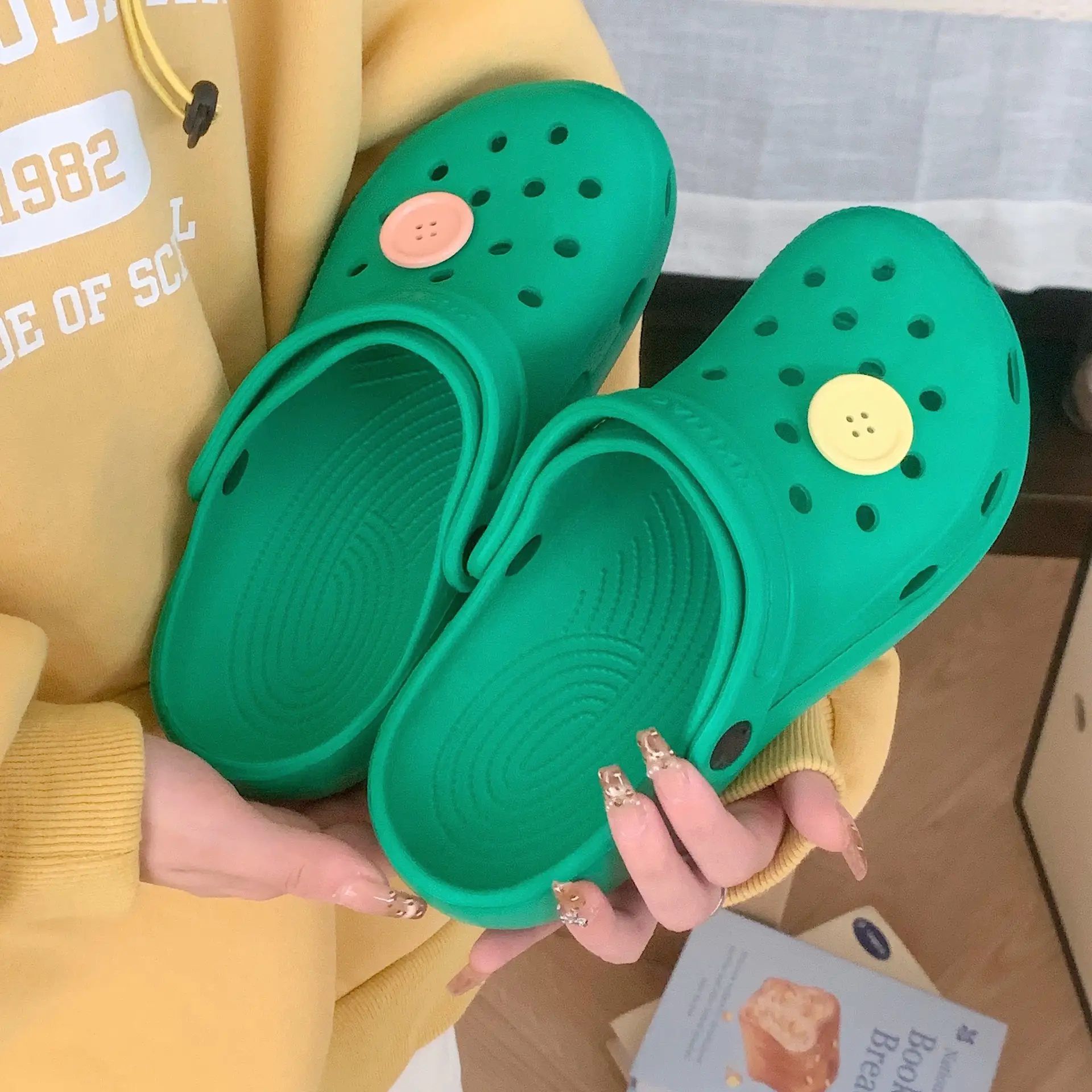 Cute White Hole Crocs for Men Women Beach Slippers - Image 5