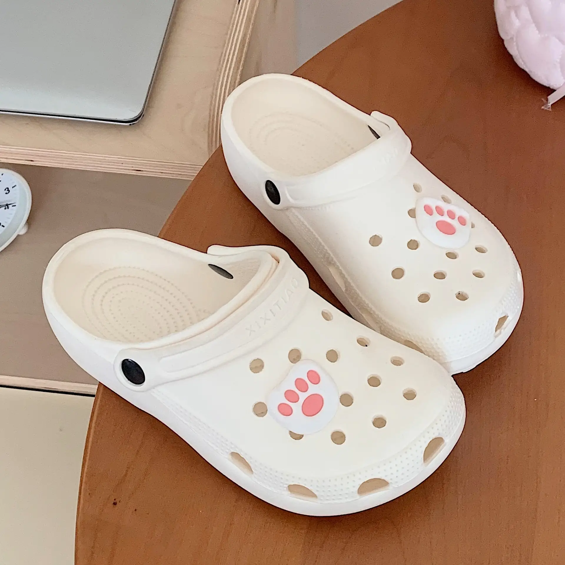Cute White Hole Crocs for Men Women Beach Slippers - Image 6
