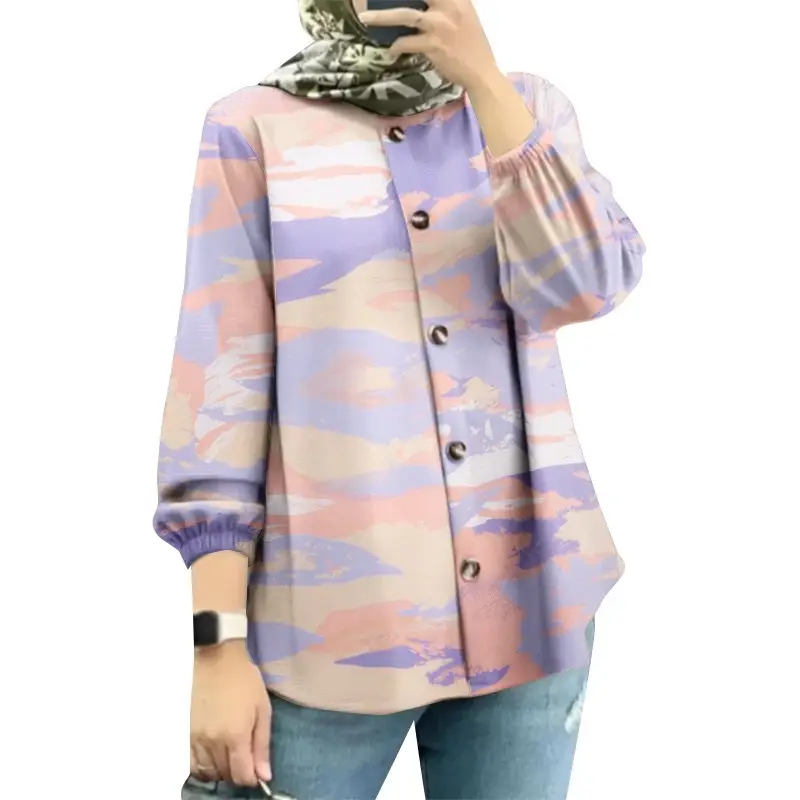 Women Muslim Floral Puff Sleeves Shirt 2025 — feature 3