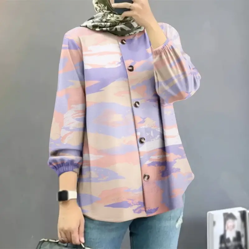 Women Muslim Floral Puff Sleeves Shirt 2025 — feature 8